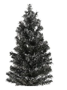 NWT 24" Black TInsel Halloween Tree Yuleween Decoration Gothmas Decor Spookmas